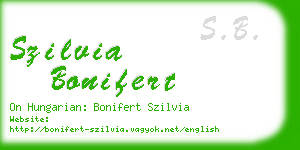 szilvia bonifert business card